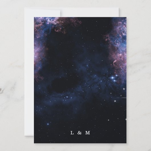 Elegant Space Theme Astronomy Moon Wedding Kaart (Achterkant)