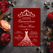 Elegant Spain Quinceañera Mis Quince 15 | Rood Kaart