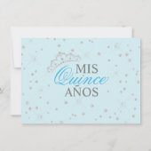 Elegant Spain Quinceañera Mis Quince Blue Kaart (Achterkant)