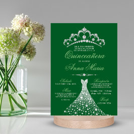 Elegant Spain Quinceañera Mis Quince Green Kaart