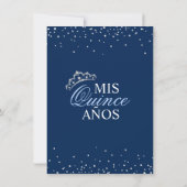 Elegant Spain Quinceañera Mis Quince Navy Blue Kaart (Achterkant)