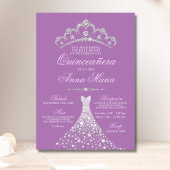 Elegant Spain Quinceañera Mis Quince Paars Kaart