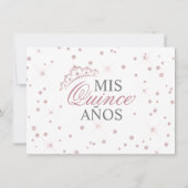 Elegant Spain Quinceañera Mis Quince Pink Rose I Kaart (Achterkant)