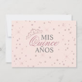 Elegant Spain Quinceañera Mis Quince Pink Rose Kaart (Achterkant)