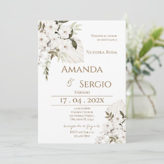 Elegant Spanish Wedding Invitation Kaart