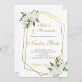 Elegant Spanish Wedding Invitation Kaart (Voorkant / Achterkant)