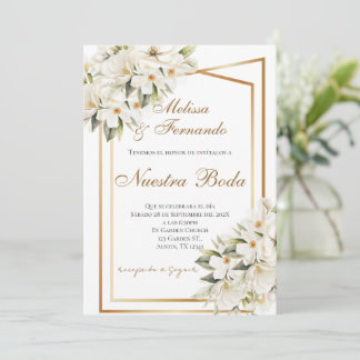 Elegant Spanish Wedding Invitation Kaart