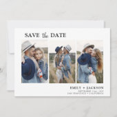 Elegant sparen Datum 3 Eenvoudige Foto Save The Date (Voorkant)