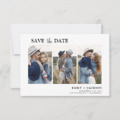 Elegant sparen Datum 3 Eenvoudige Foto Save The Date (Voorkant)
