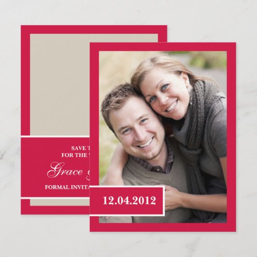 Elegant sparen de Aankondiging van de Foto van de  (Voorkant / Achterkant)