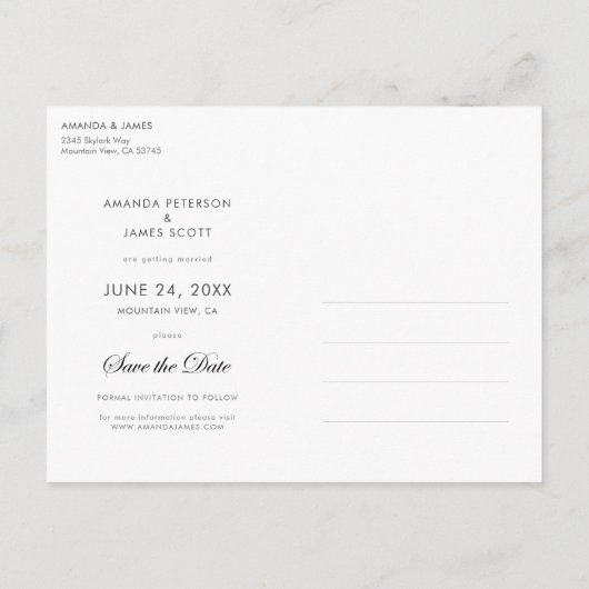 Elegant sparen de Briefkaarten van de Datum met de (Achterkant)