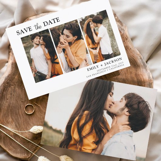 Elegant sparen de Datum 4 Eenvoudige Foto Save The Date