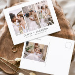 Elegant sparen de Datum 4 Witte Brief van de Foto Aankondigingskaart<br><div class="desc">Moderne en elegante foto bespaart de date bruiloft card. Sparen de kaart van de datumuitnodiging omvat witte typografie en chic en eenvoudig ontwerp op een witte achtergrond die u uw aangepast afbeelding van de de foto van het verloving kunt toevoegen aan.</div>