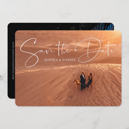 Elegant sparen de Datum Dubbele Zonde Foto Save The Date (Voorkant / Achterkant)
