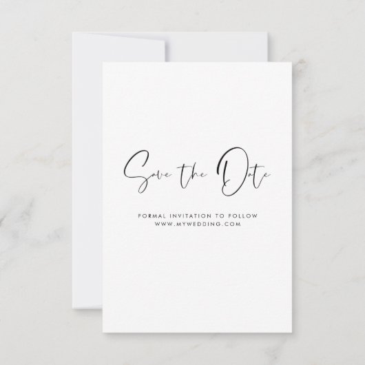 Elegant sparen de Datum het Moderne Manuscript van Save The Date (Achterkant)