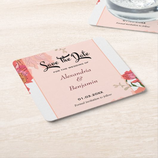 Elegant sparen de Datum Koraalventilator Waterverf Kartonnen Onderzetters (Schuin)