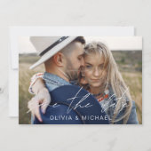 Elegant sparen de Handgeschreven Foto van het Manu Save The Date (Voorkant)