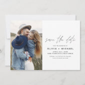 Elegant sparen de Handgeschreven Foto van het Manu Save The Date (Achterkant)