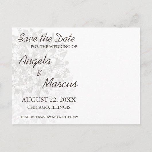 Elegant sparen het Briefkaart van de Datum (Achterkant)