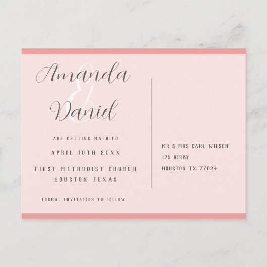 Elegant sparen het Briefkaart van de Datum (Achterkant)