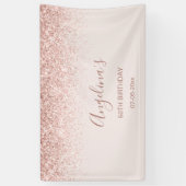 Elegant Sparging Blush Birthday Invitation Spandoek (Verticaal)