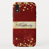 Elegant Sparging Gold en Burgundy Monogrammed Case-Mate iPhone Case (Achterkant)
