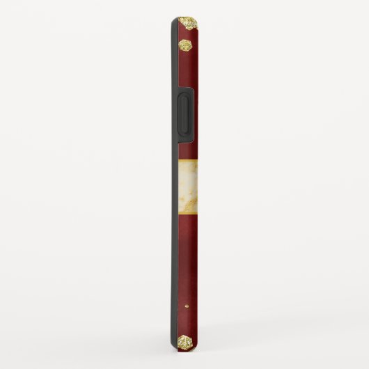 Elegant Sparging Gold en Burgundy Monogrammed Case-Mate iPhone Case (Achterkant/rechts)