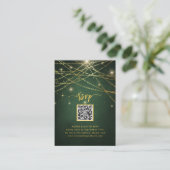 Elegant Sparging Gold String Lights QR Code RSVP Informatiekaartje (Staand voorkant)