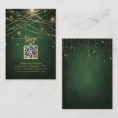 Elegant Sparging Gold String Lights QR Code RSVP Informatiekaartje (Voorkant / Achterkant)