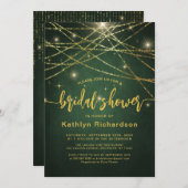 Elegant Sparging Gold String Lights Vrijgezellenfe Kaart (Voorkant / Achterkant)