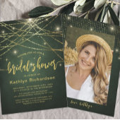 Elegant Sparging Gold String Lights Vrijgezellenfe Kaart