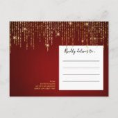 Elegant Sparging Gold String Lights Vrijgezellenfe Uitnodiging Briefkaart (Achterkant)