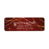 Elegant Sparging Gold String Lights Wedding Etiket (Voorkant)