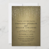 Elegant Sparging String Lights Gold Wedding Kaart (Voorkant)