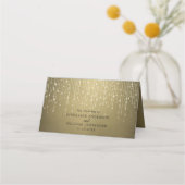 Elegant Sparging String Lights Gold Wedding Plaatskaartje (Achterkant)