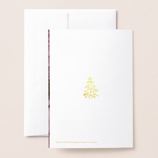 Elegant Spark Glam Golden Kerstbomen Echt Folie Kaarten (Met envelop)