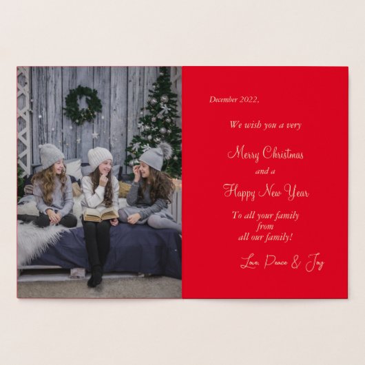 Elegant Spark Glam Golden Kerstbomen Echt Folie Kaarten (Binnen)