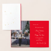 Elegant Spark Glam Golden Kerstbomen Echt Folie Kaarten (Display)