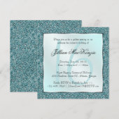 Elegant Sparking Blauwgroen Sweet 16 Glitter Invit Kaart (Voorkant / Achterkant)
