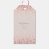 Elegant Sparking Blush Birthday Cadeaulabel (Voorkant)