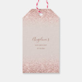 Elegant Sparking Blush Birthday Cadeaulabel (Achterkant)
