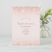 Elegant Sparking Blush Birthday Kaart (Staand voorkant)