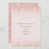 Elegant Sparking Blush Birthday Kaart (Voorkant / Achterkant)