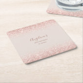 Elegant Sparking Blush Birthday Kartonnen Onderzetters (Schuin)