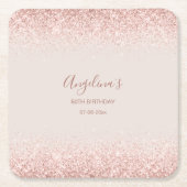 Elegant Sparking Blush Birthday Kartonnen Onderzetters (Voorkant)