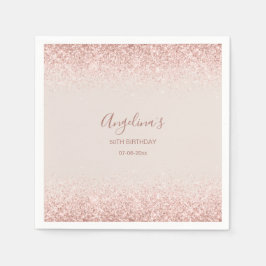 Elegant Sparking Blush Birthday Servet