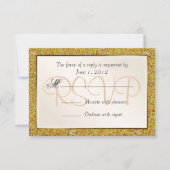 Elegant Sparking Gold Sweet 16 Glitter RSVP (Voorkant)