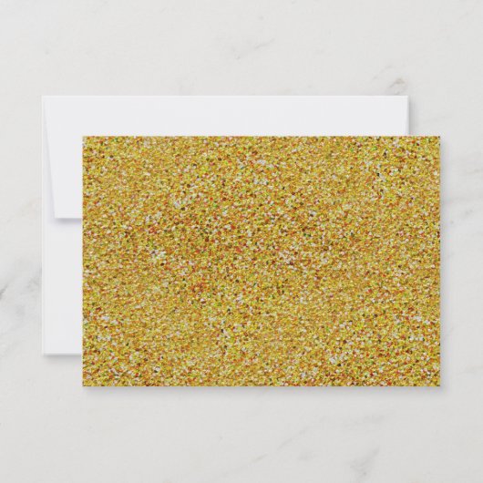 Elegant Sparking Gold Sweet 16 Glitter RSVP (Achterkant)