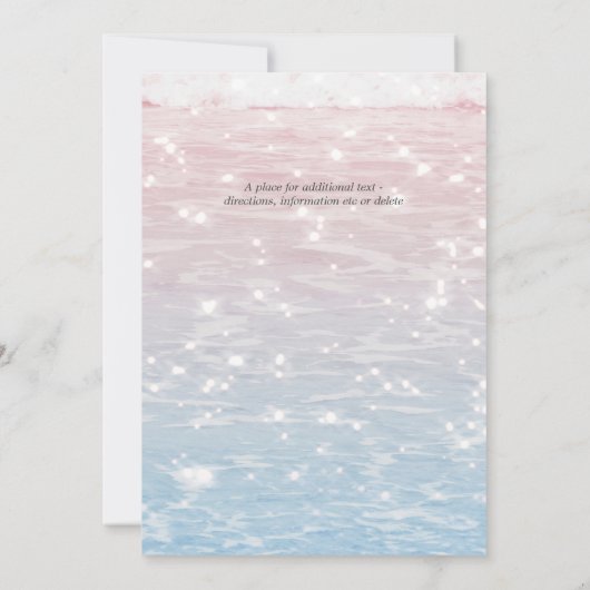 Elegant Sparking Ocean Beach Wedding Invitation Kaart (Achterkant)