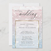 Elegant Sparking Ocean Beach Wedding Kaart (Voorkant)